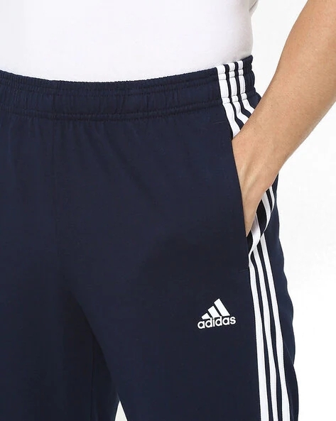 Adidas Solid & Casual Men Track Pants Blue Combo - Image 8