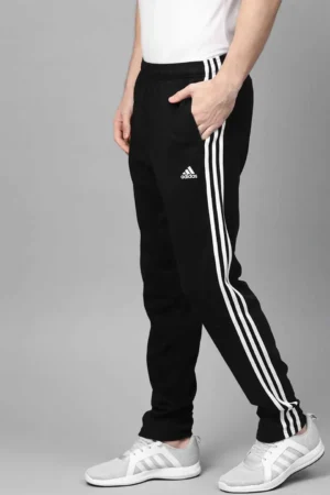 Adidas Solid Casual Men Navy Blue & White Stripes Track Pants