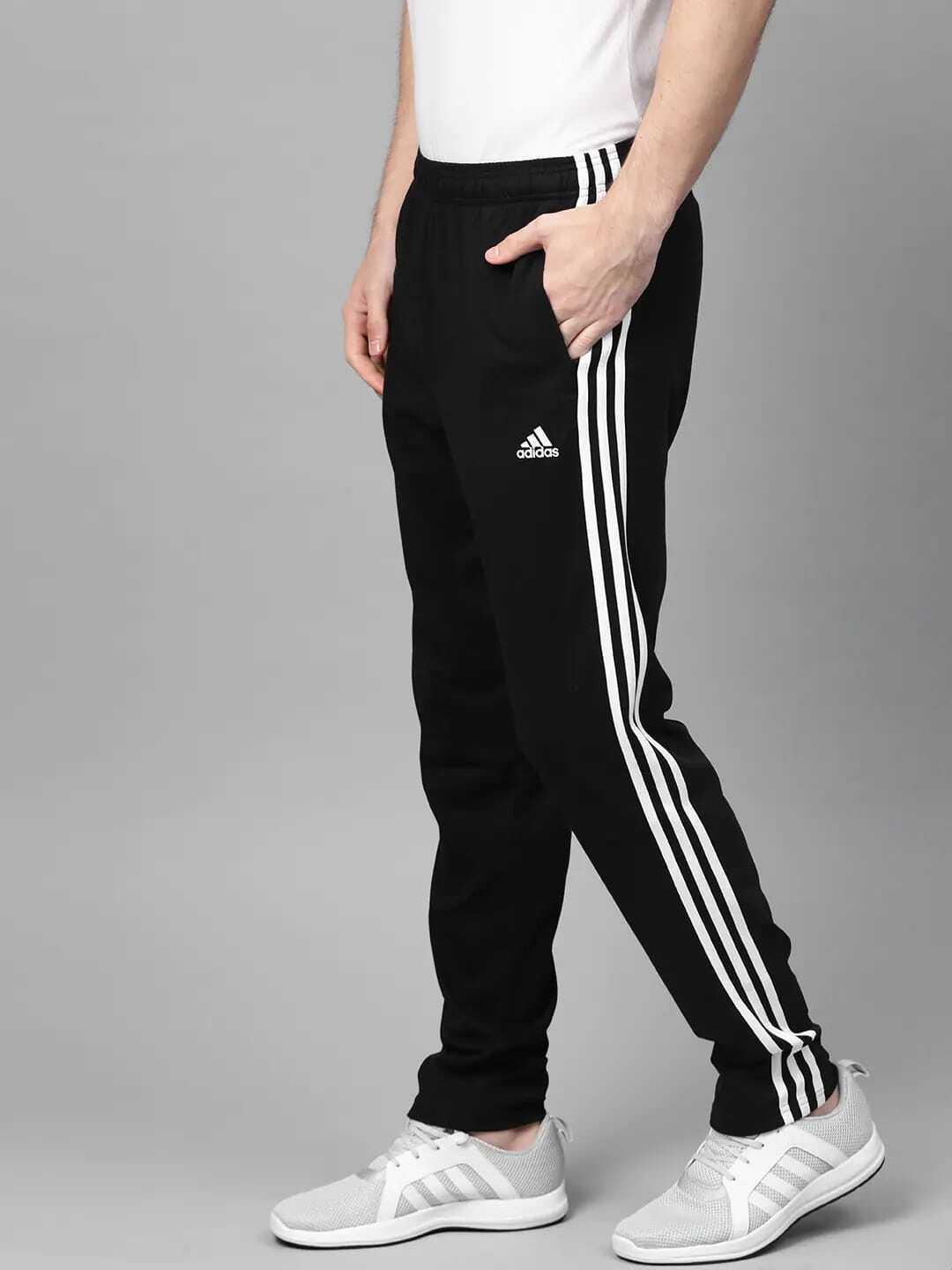 Adidas Half Striped Solid Men Black Track Pant - Image 5