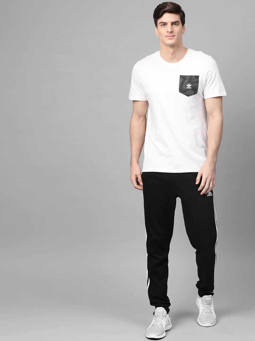 Adidas Half Striped Solid Men Black Track Pant - Image 4