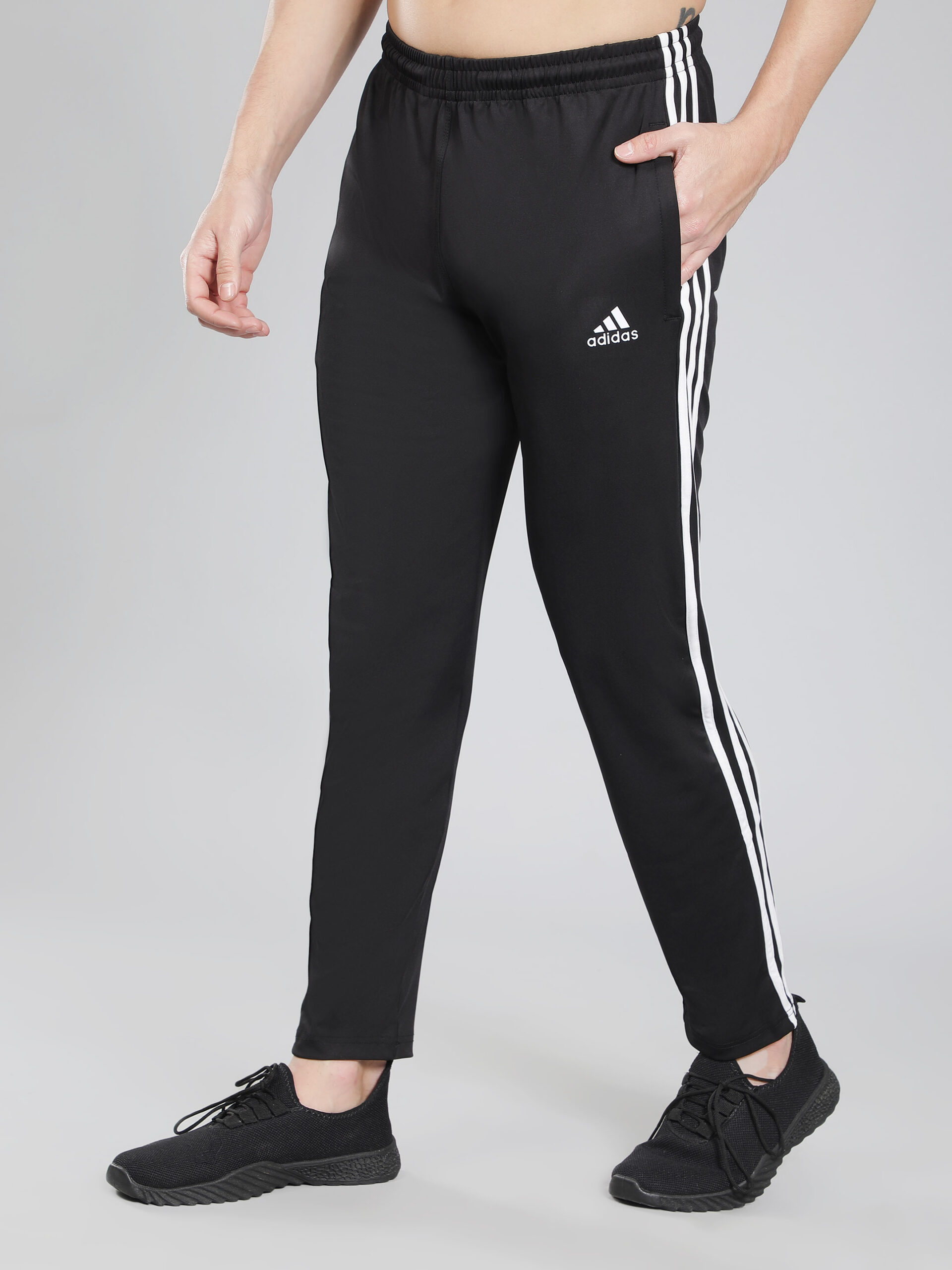 Adidas Three (03-Pack of 2 Black & 1 Navy Blue) -Style Solid Casual Track Pants - Image 13