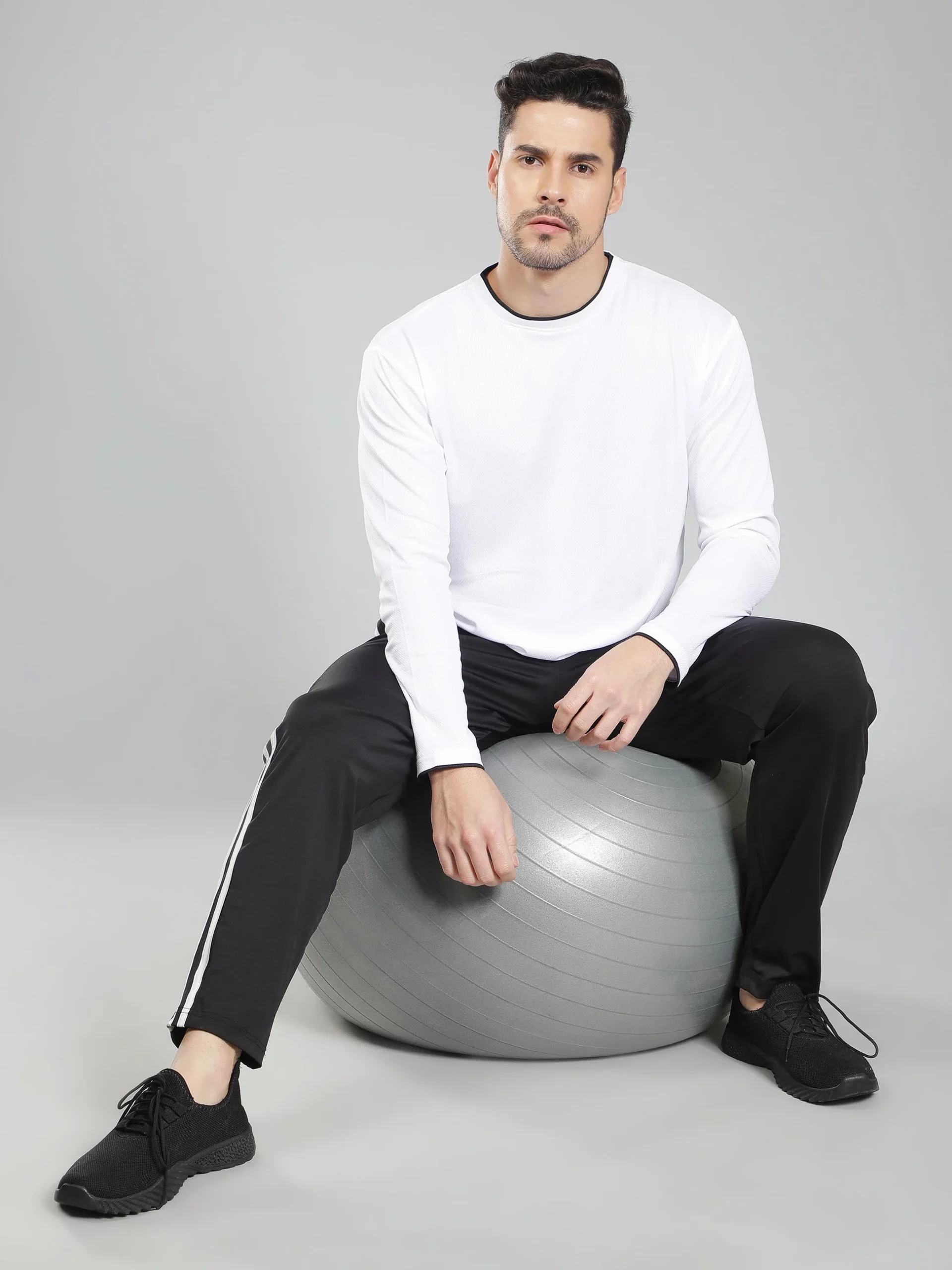 Adidas Solid Casual Men Navy Blue & White Stripes Track Pants - Image 7