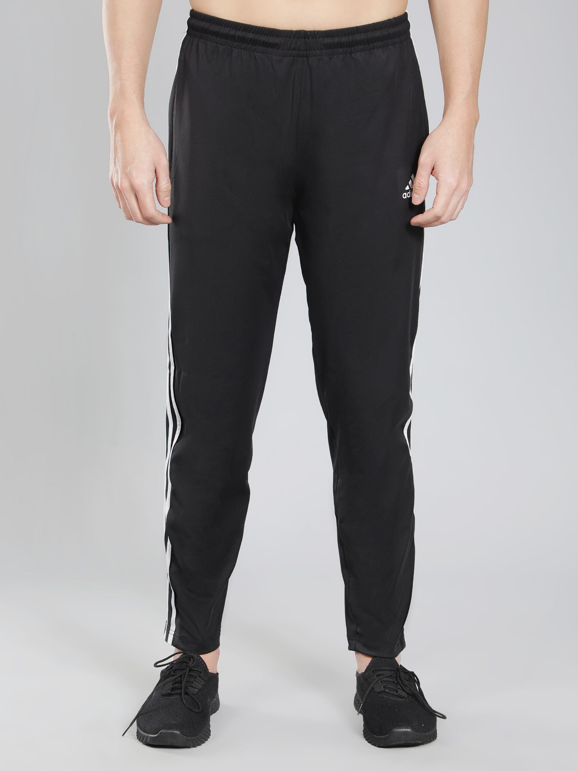 Adidas Three (03-Pack of 2 Black & 1 Navy Blue) -Style Solid Casual Track Pants - Image 12