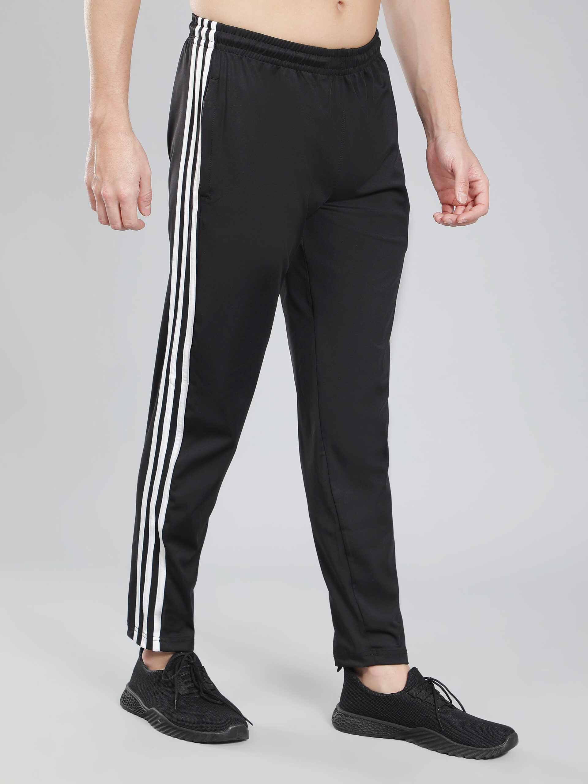 Adidas Three (03-Pack of 2 Black & 1 Navy Blue) -Style Solid Casual Track Pants - Image 14