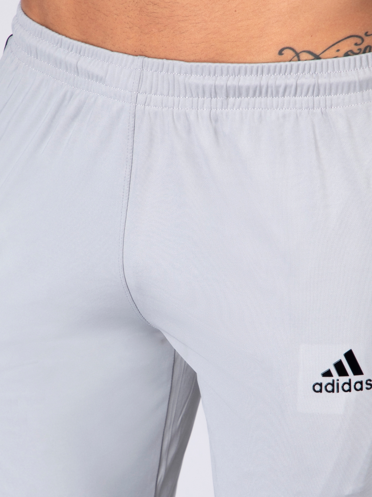 Adidas Solid Casual Men White & Black Strips Track Pants - Image 6