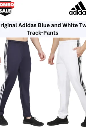 Adidas Solid & Casual Men Track Pants color Navy Blue & Grey