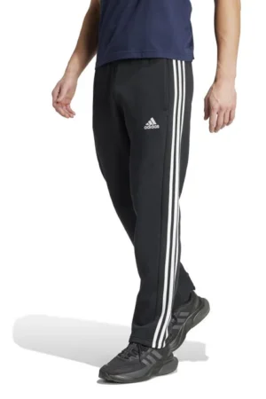 Adidas Mens Essentials Fleece Open Hem 3-Stripes Pant